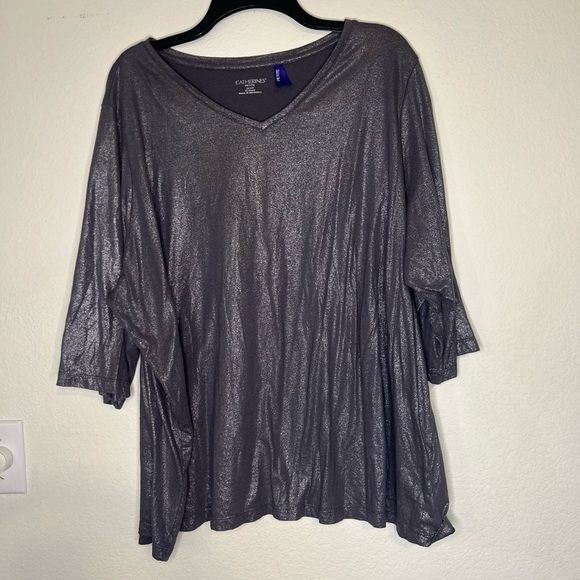 Catherines Silver 3/4 Tee 2X petite - Picture 1 of 9
